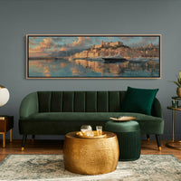 Golden Harbor at Mediterranean Sunset