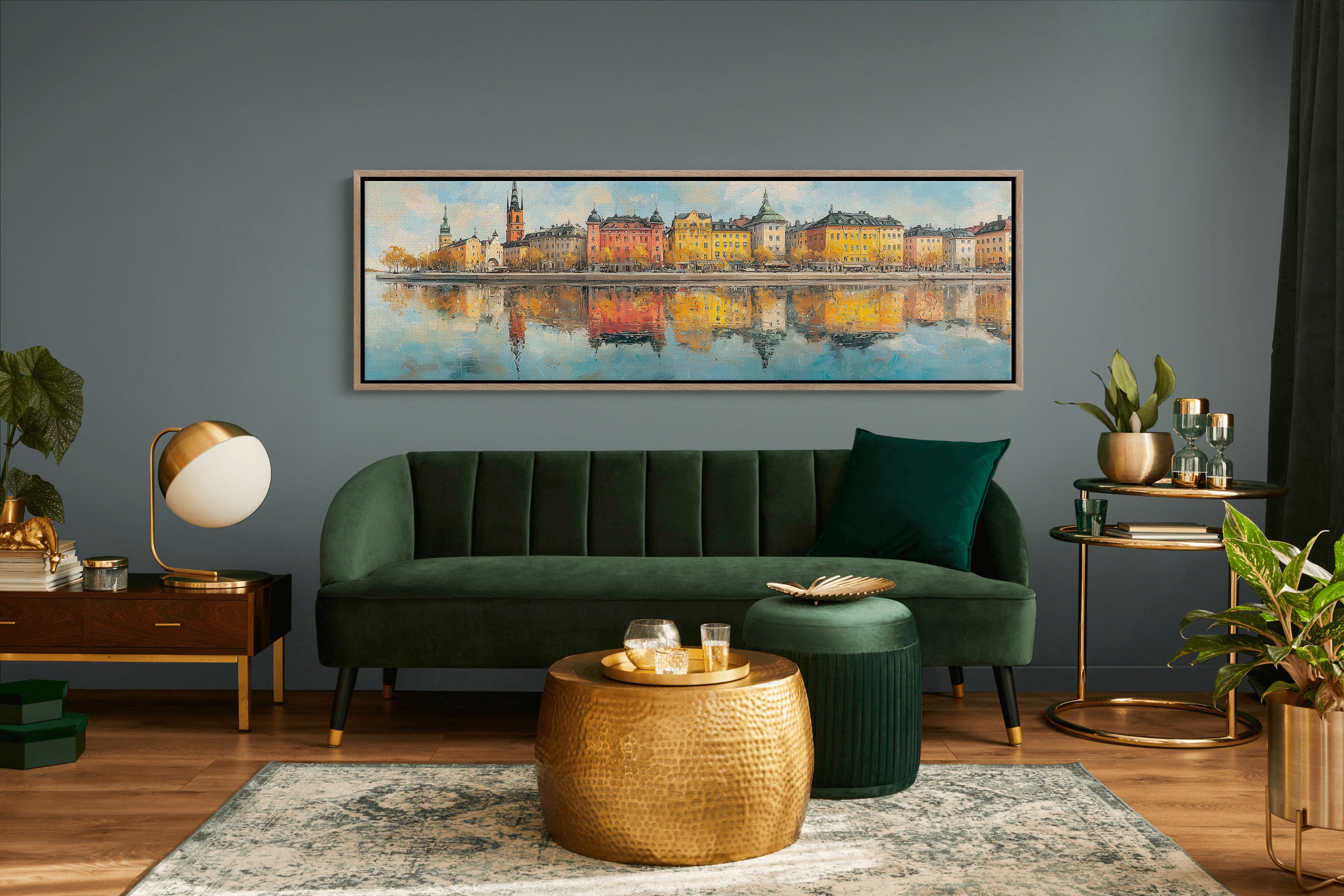 Colorful European Waterfront Reflections