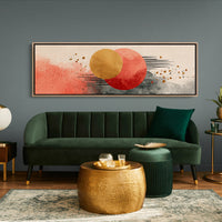 Modern Abstract Red and Gold Circles