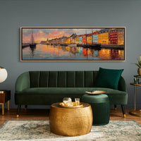 Colorful Harbor Sunset Cityscape