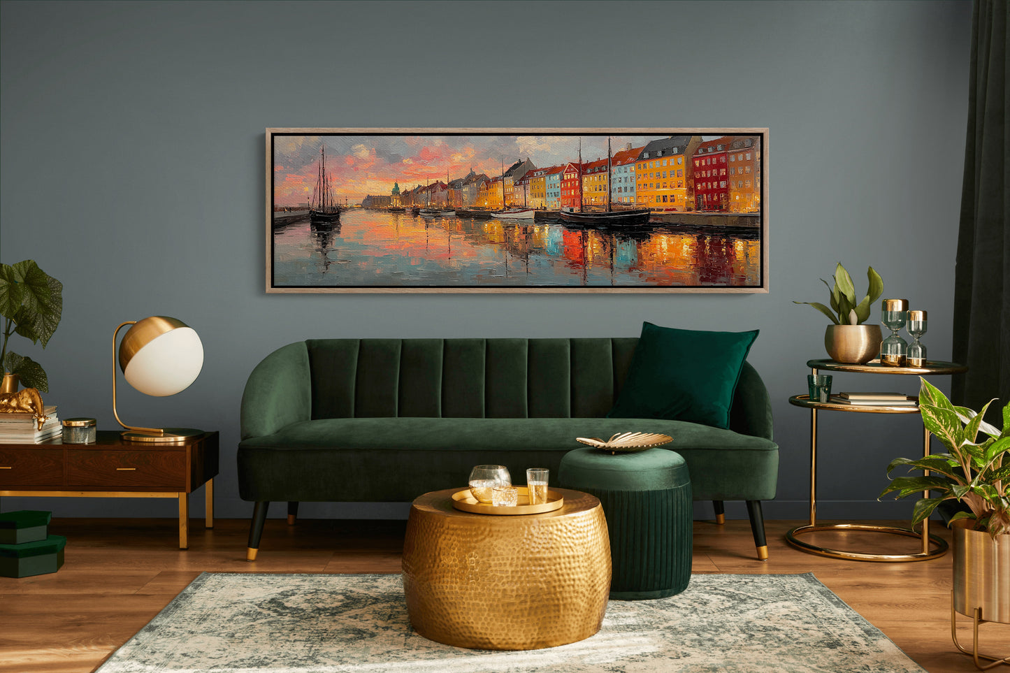 Colorful Harbor Sunset Cityscape
