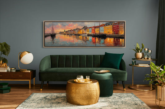 Colorful Harbor Sunset Cityscape