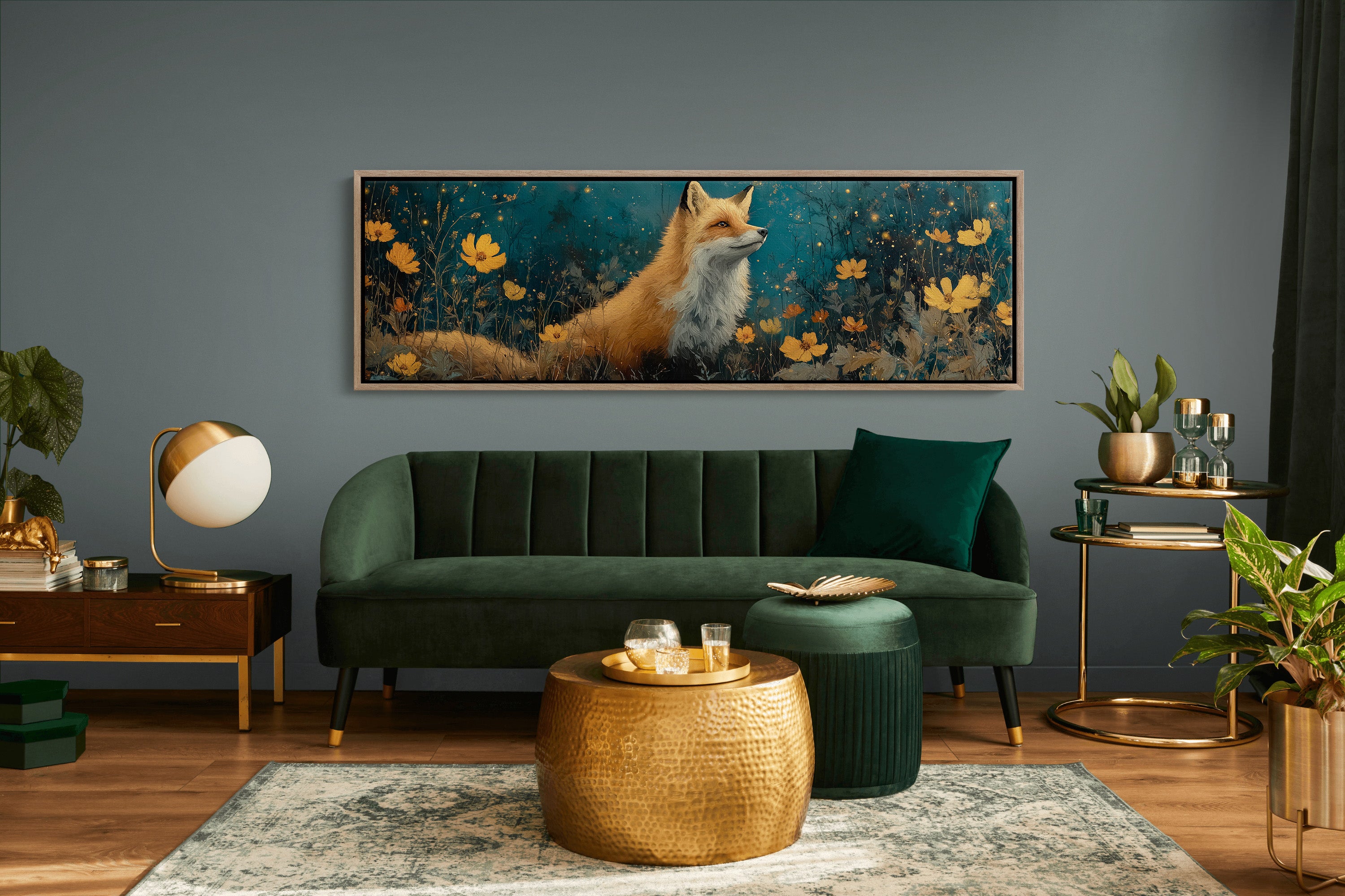 Enchanted Forest Fox and Wildflowers