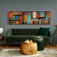 Rustic Colorful Wood Plank Abstract
