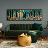 Golden Moon Through Enchanted Forest