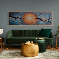 Blue and Copper Tree Ring Abstract