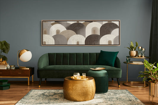 Neutral Geometric Arch Pattern Art