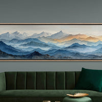 Misty Blue Mountain Range Landscape