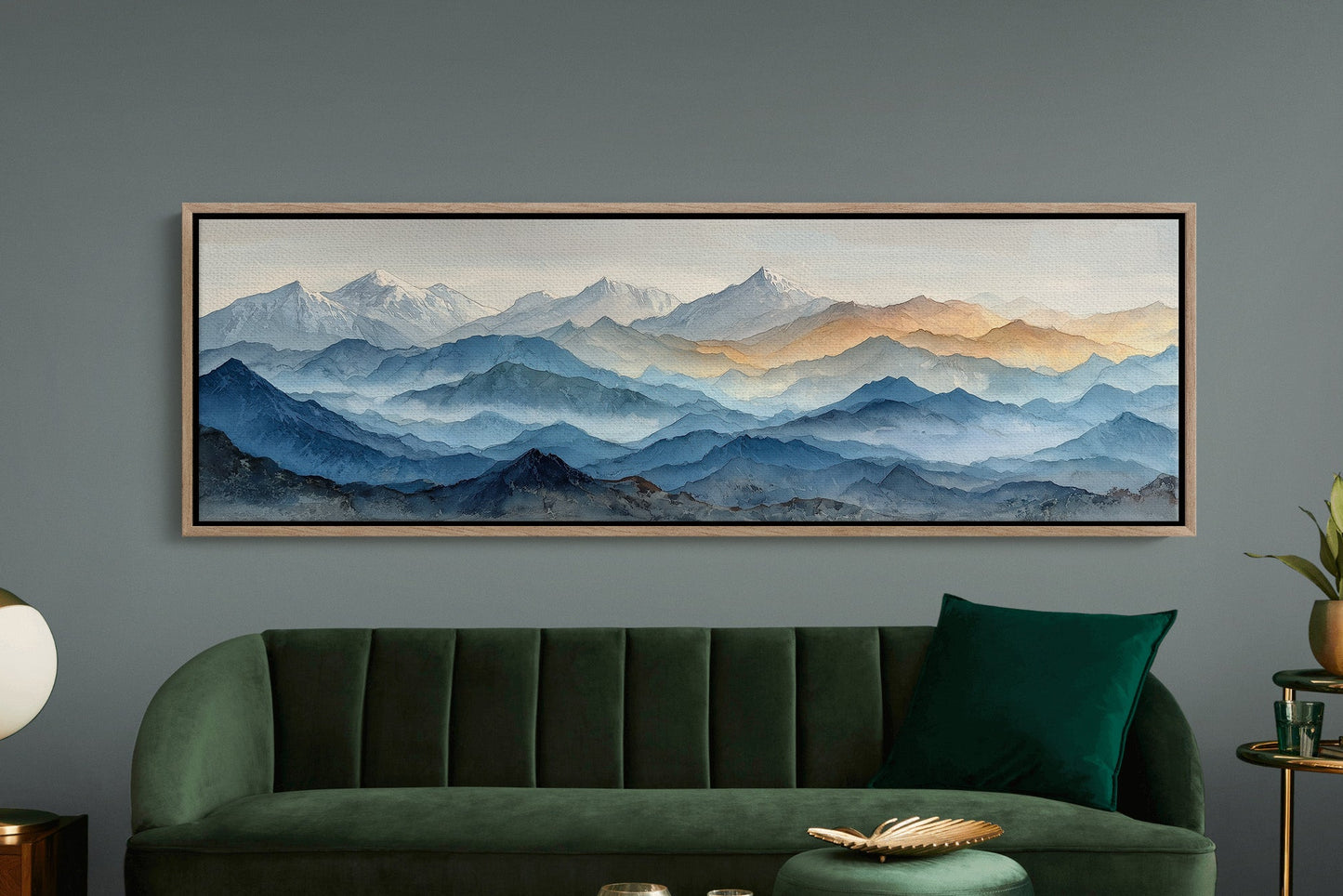 Misty Blue Mountain Range Landscape