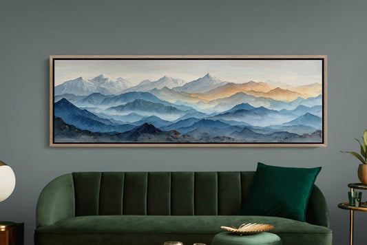 Misty Blue Mountain Range Landscape