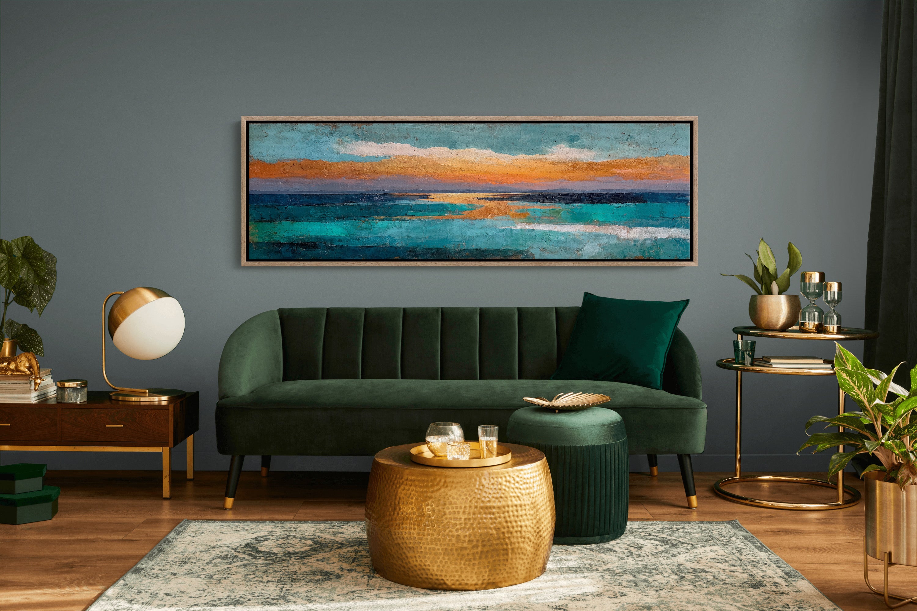 Abstract Ocean Sunset Horizon