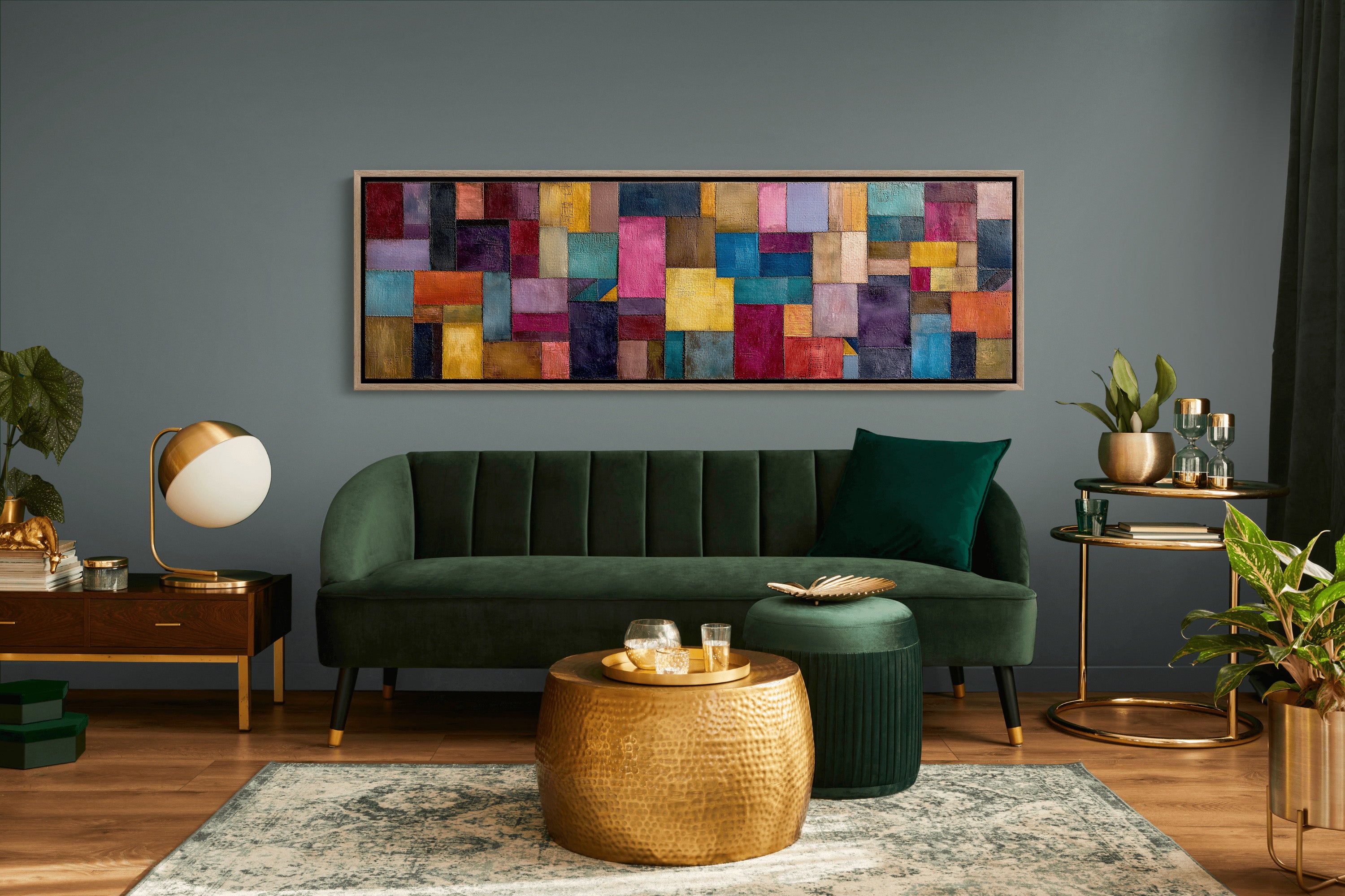 Color Block Abstract Geometric Wall Art