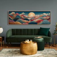Ornate Sunrise Over Patterned Hills