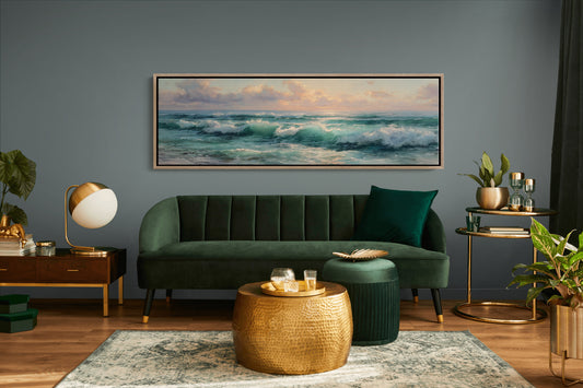 Golden Light Over Rolling Ocean Waves