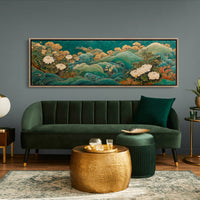 Golden Blooms Above Emerald Waves