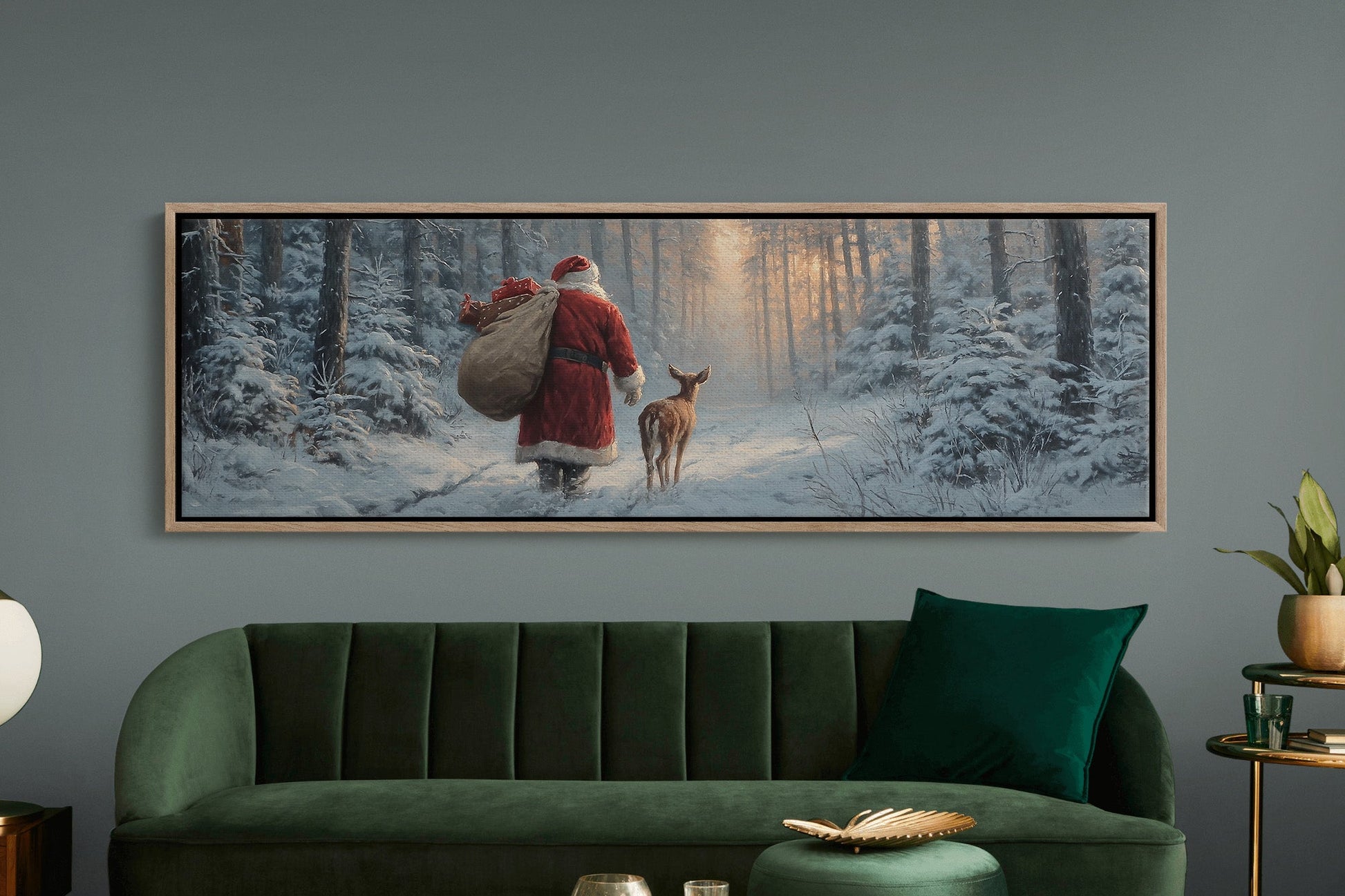 Santa’s Quiet Walk Through Winter Pines