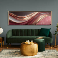 Flowing Copper Waves in Crimson Stone