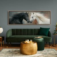 Black And White Horses In Quiet Harmony