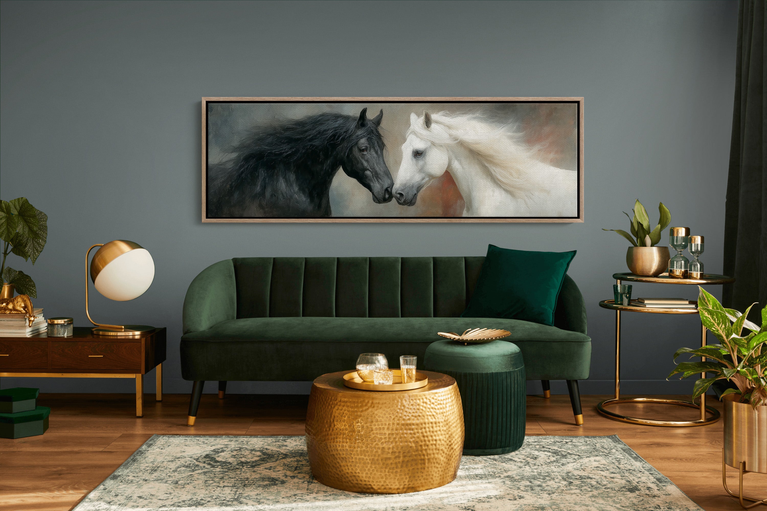 Black And White Horses In Quiet Harmony