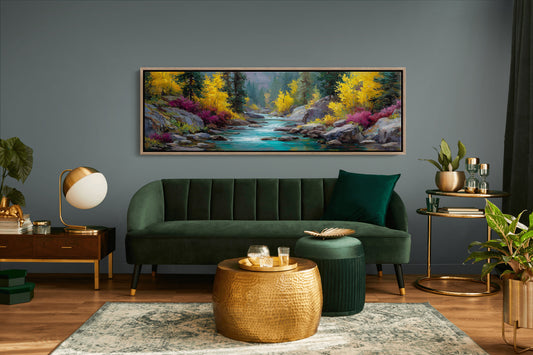 Autumn River Through Golden Pines