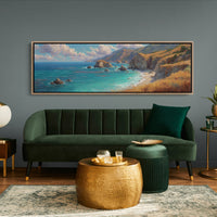 Golden Cliffs Above The Turquoise Sea