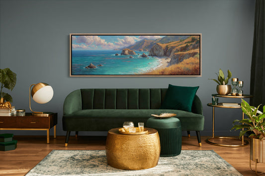 Golden Cliffs Above The Turquoise Sea