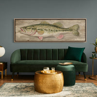 Largemouth Bass Over Rustic Wood