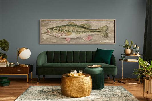 Largemouth Bass Over Rustic Wood