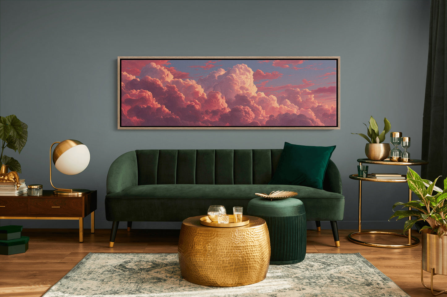 Crimson Clouds At Golden Sunset