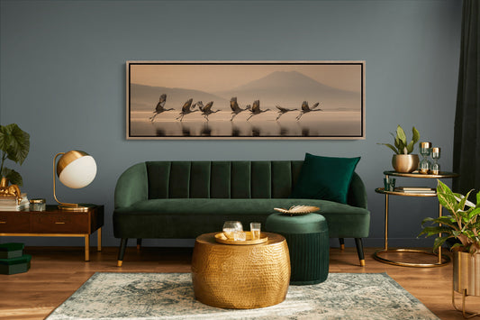 Cranes Rising Across Quiet Waters