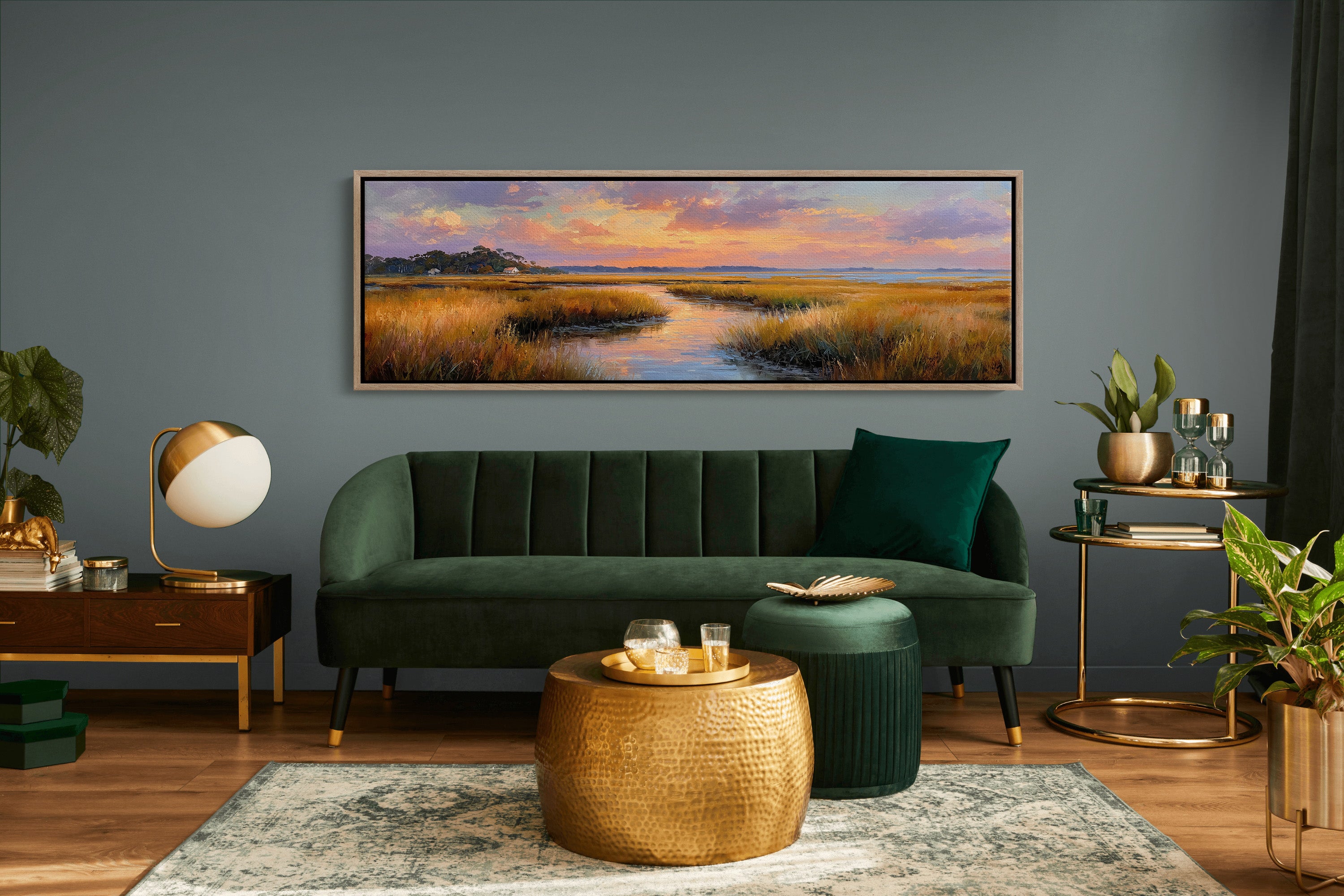 Golden Marsh Beneath A Painted Sky