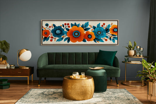 Bold Blooms in Autumn Blue