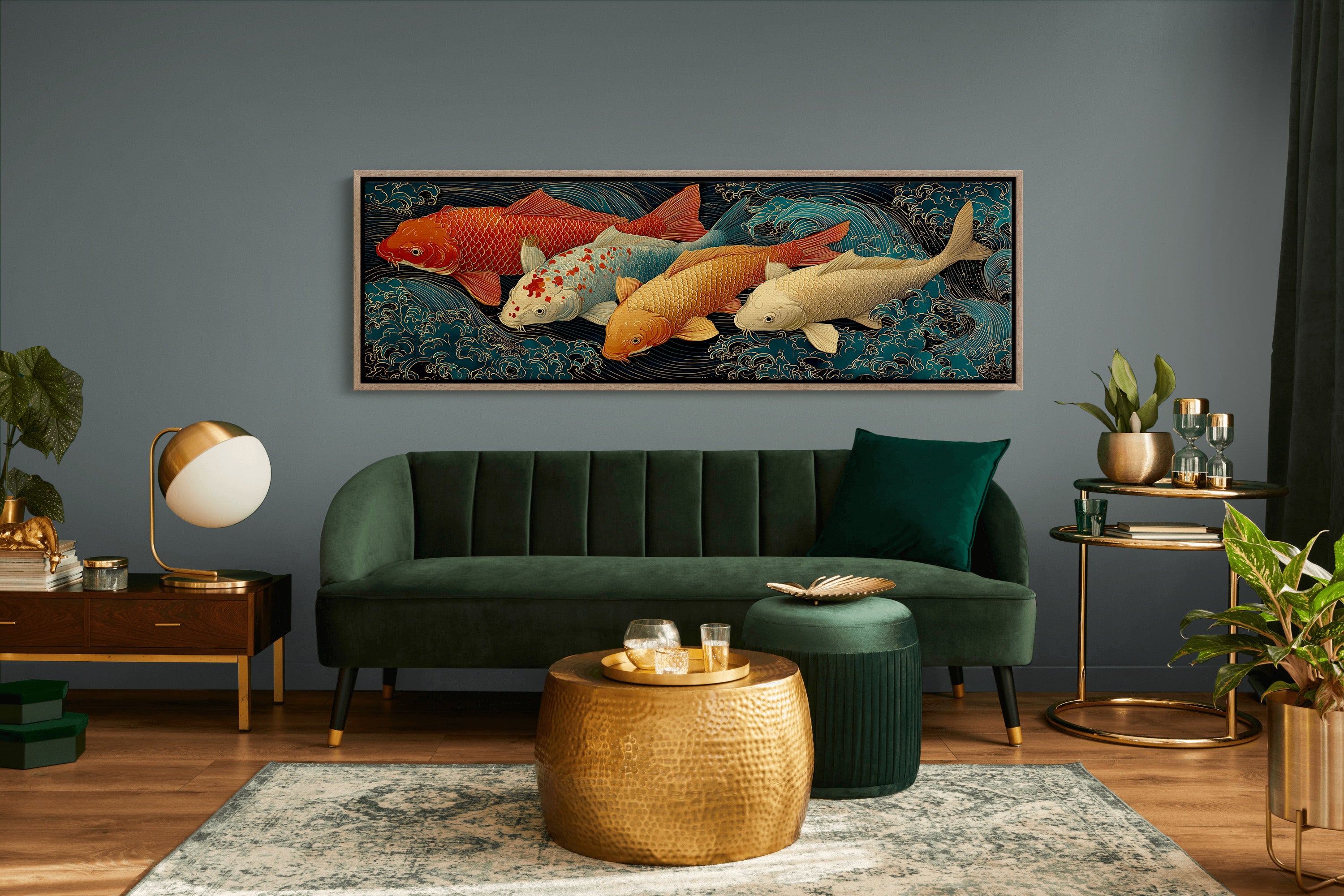Koi Beneath the Midnight Waves
