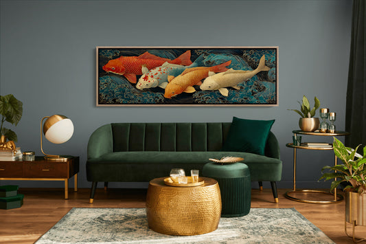 Koi Beneath the Midnight Waves