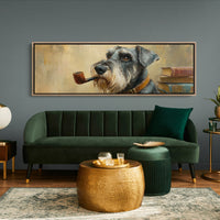 Scholarly Schnauzer With Pipe