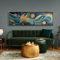 Celestial Currents In Gold And Blue