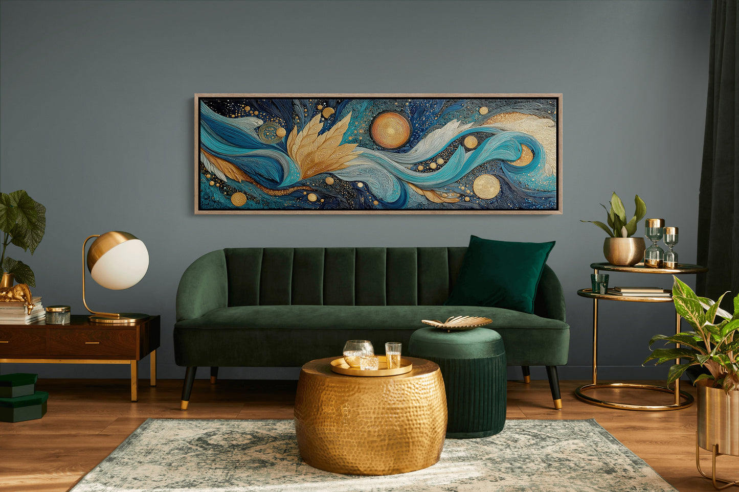 Celestial Currents In Gold And Blue