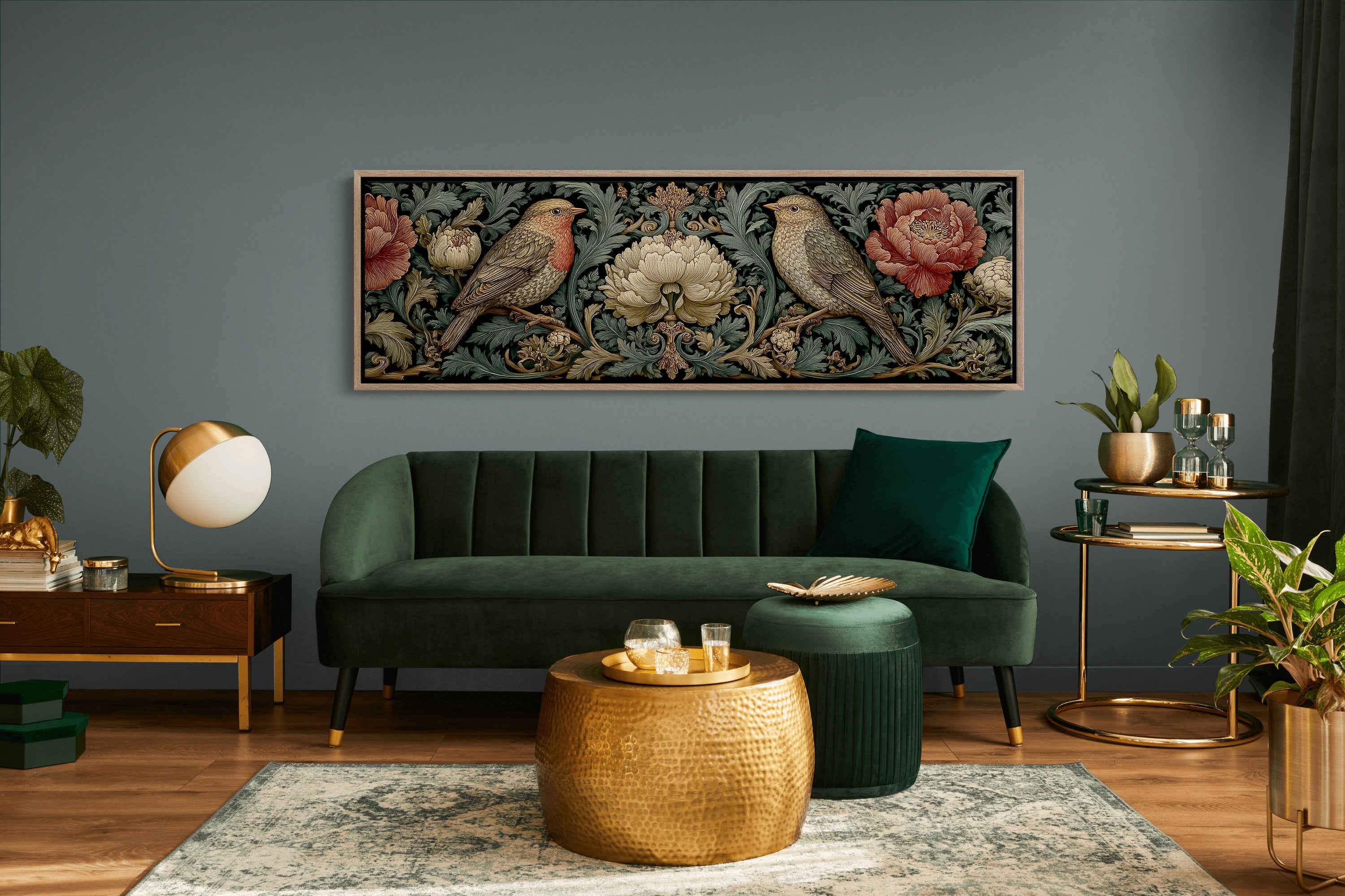 Songbirds Among Baroque Blooms