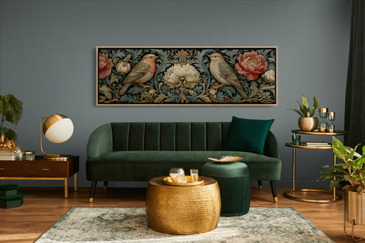 Songbirds Among Baroque Blooms