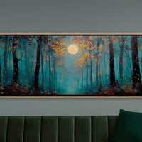 Moonlit Forest Of Fireflies