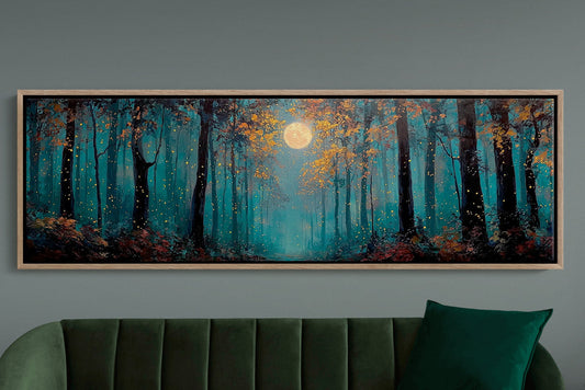 Moonlit Forest Of Fireflies