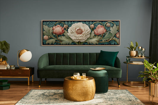 Vintage Peony Blooming Garden