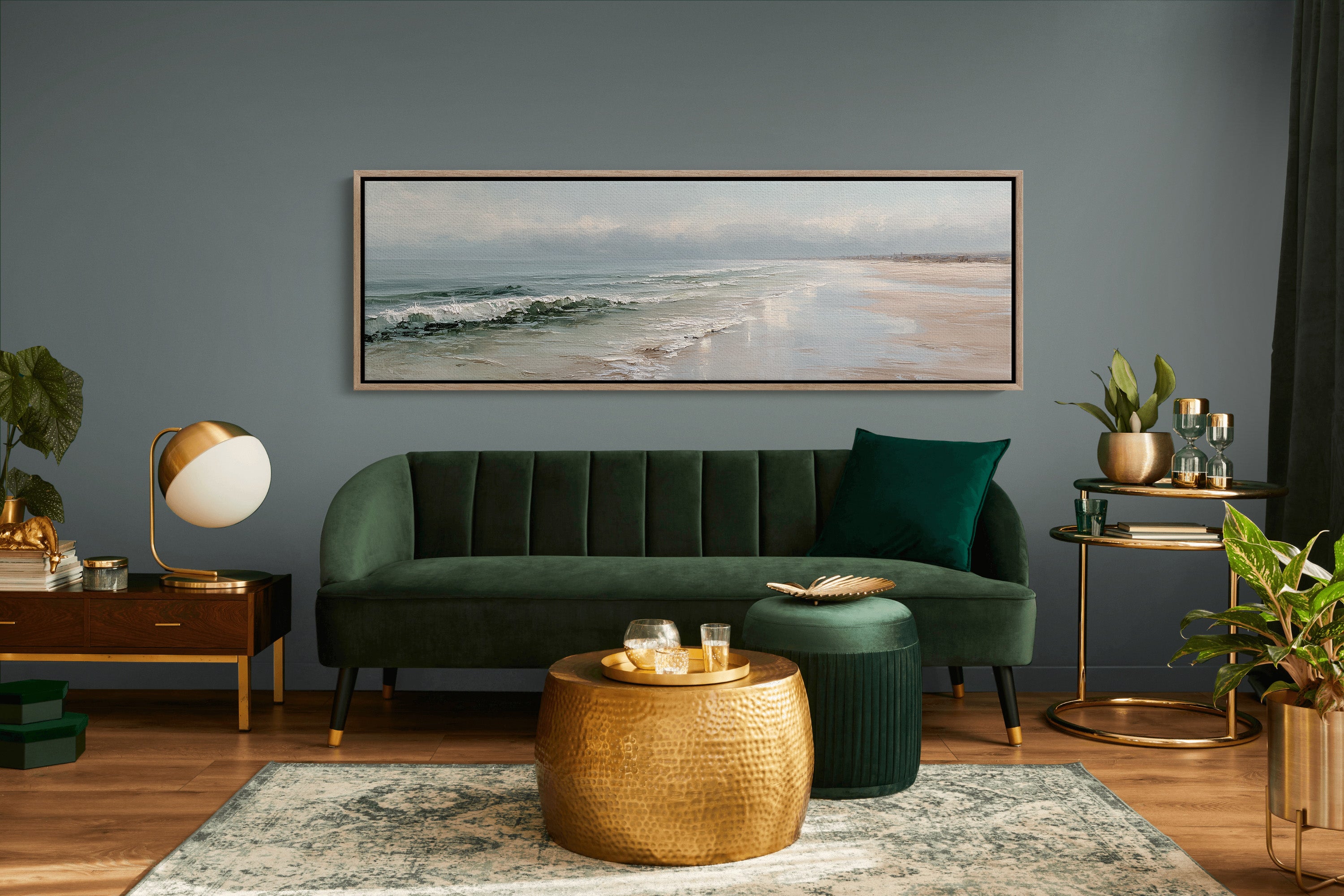 Soft Ocean Waves on a Serene Misty Shore