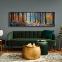 Autumn Forest Path Overlooking Turquoise Lake