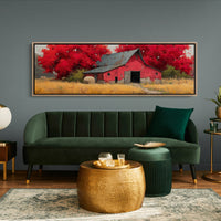 Red Barn Beneath the Autumn Blaze