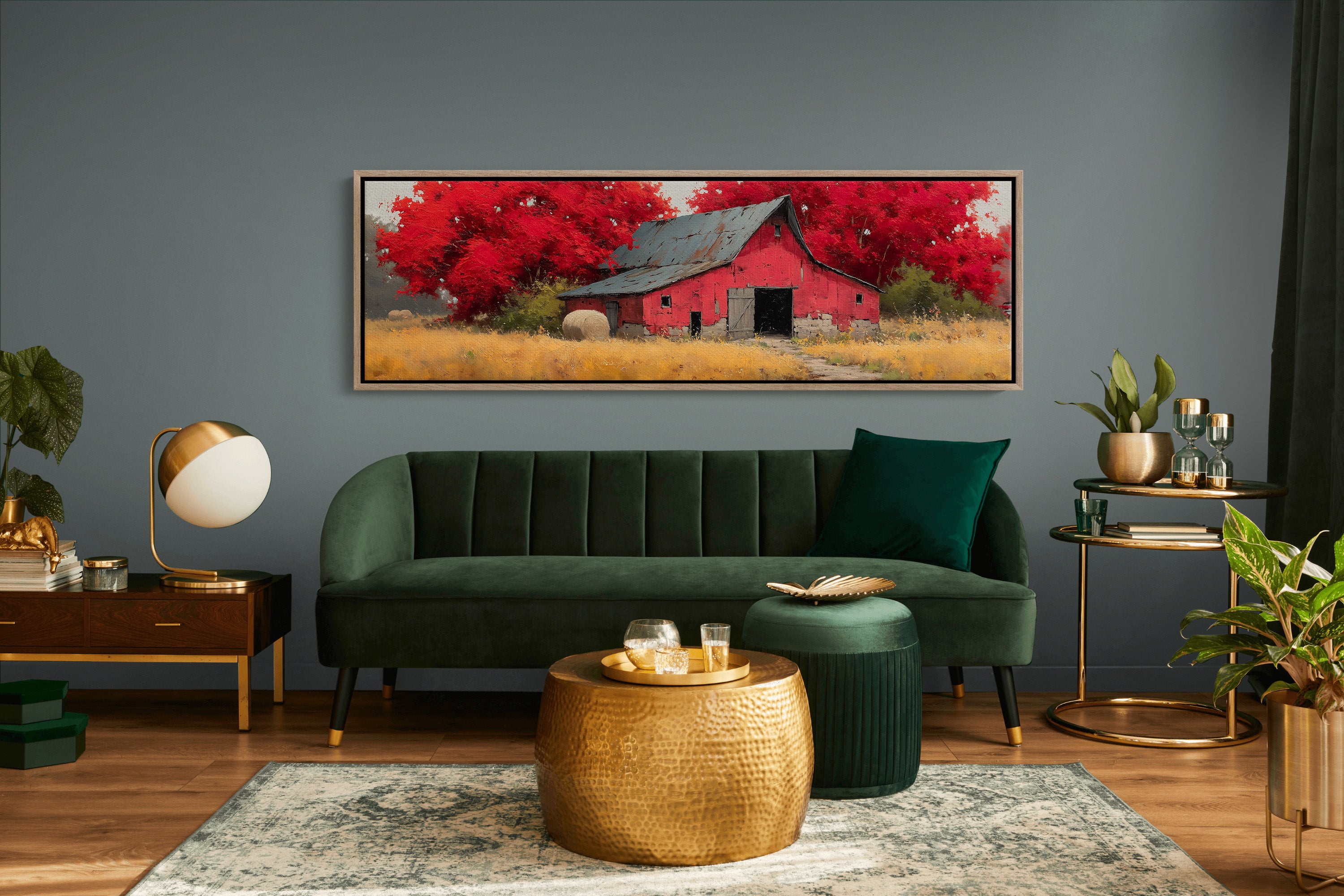 Red Barn Beneath the Autumn Blaze