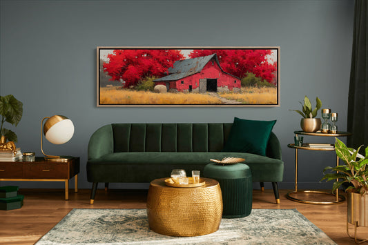 Red Barn Beneath the Autumn Blaze