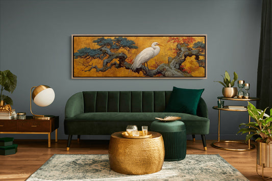 Heron Among Golden Pines