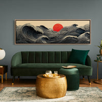 Waves Gather Before the Red Sun