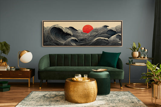 Waves Gather Before the Red Sun